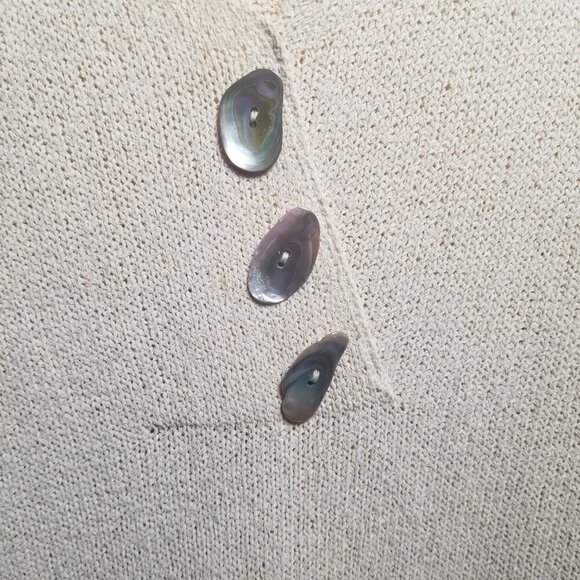 Vtg Ball of Cotton Handloomed Beige Oversized Lightweight Coastal Knit Top Sz S - Picture 4 of 5